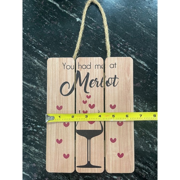 Wine Decor You Had Me At Merlot Wall Art Hanging‎ Sign Home Bar Decor - Picture 4 of 8